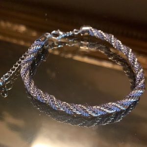 Silver and Gray Rope Bracelet
